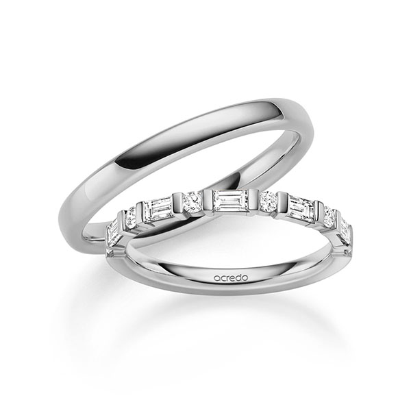 Set in Graugold 585 mit zus. 0,58 ct. tw, vs von acredo