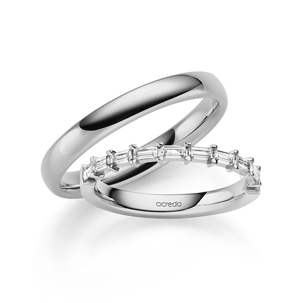 Set in Graugold 585 mit zus. 0,5 ct. tw, vs von acredo Set in Graugold 585 mit zus. 0,5 ct. tw, vs von acredo