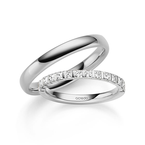 Set in Graugold 585 mit zus. 0,7 ct. tw, si von acredo Set in Graugold 585 mit zus. 0,7 ct. tw, si von acredo