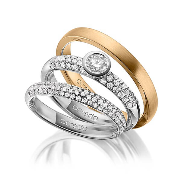 Set in Graugold 585 mit zus. 0,99 ct. Brillant tw, si tw, vs von acredo - A-1425-9