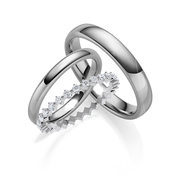 Set in Graugold 585 vollausgefasst mit zus. 0,52 ct. Brillant tw, si von Steinberg - Q-1780-5