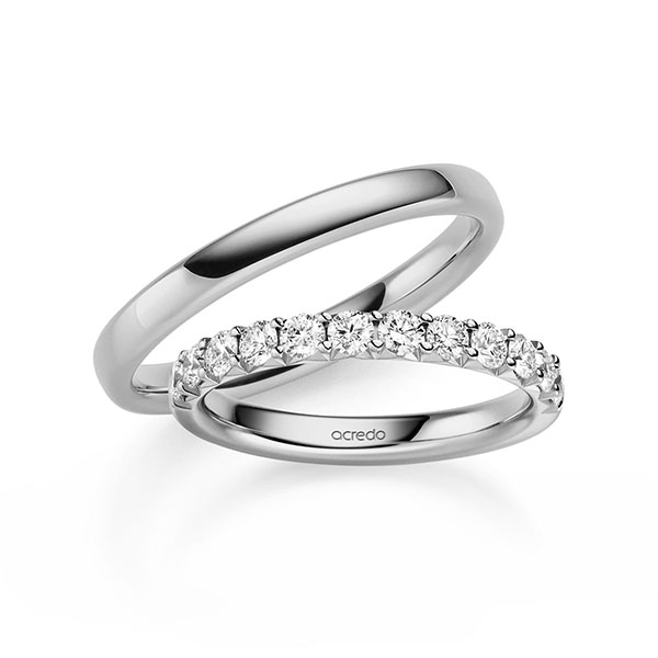Set in grijsgoud 14 kt. half gezet met in totaal 0,72 ct. Briljant tw/si van acredo