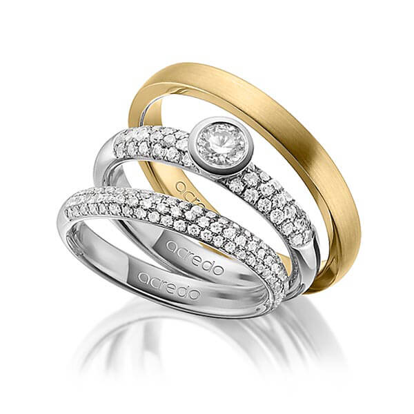 Set in grijsgoud 14 kt. met in totaal 0,99 ct. Briljant & Briljanten tw/si tw,vs van acredo