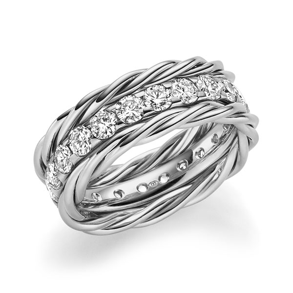 Set in grijsgoud 14 kt. met in totaal 1,98 ct. Briljant tw/si van Merii - M-1302-18 Set in grijsgoud 14 kt. met in totaal 1,98 ct. Briljant tw/si van Merii - M-1302-18