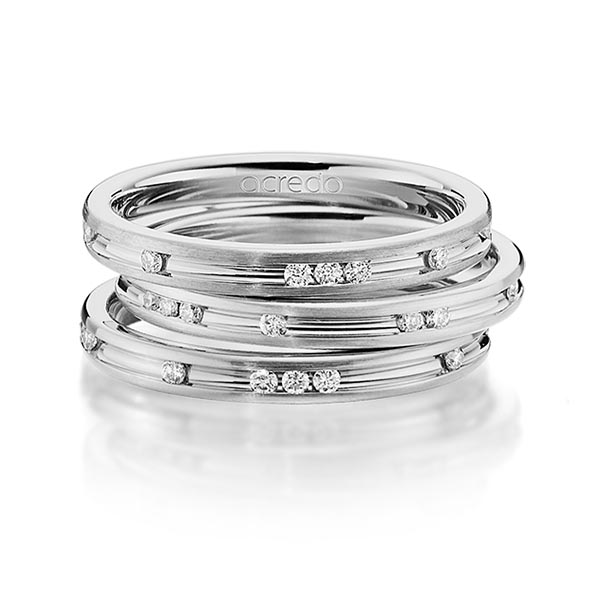 Set in grijsgoud 18 kt. met in totaal 0,42 ct. Briljant tw/si van acredo - A-1451-9 Set in grijsgoud 18 kt. met in totaal 0,42 ct. Briljant tw/si van acredo - A-1451-9