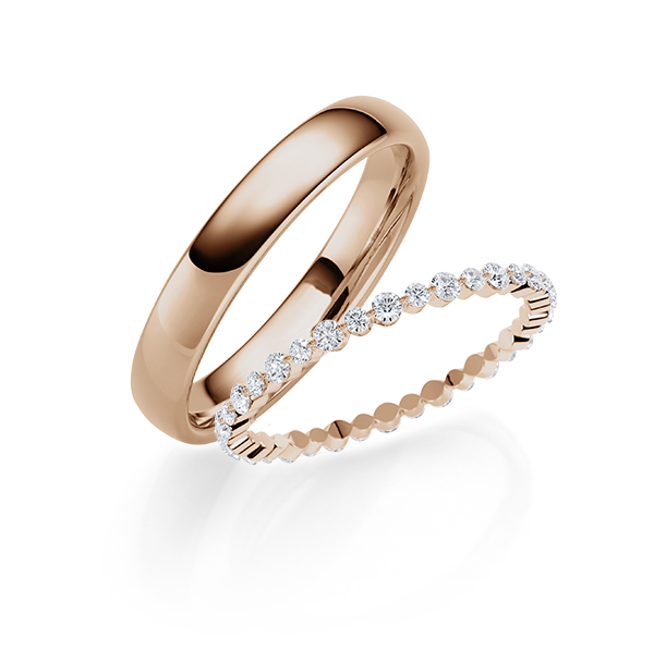 Set in Peach-Gold 585 met in totaal 0,42 ct. tw/si van Steinberg