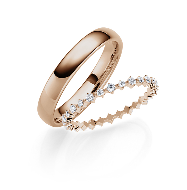 Set in Peach-Gold 585 met in totaal 0,42 ct. tw/si van Steinberg
