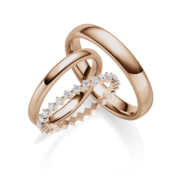 Set in Peach-Gold 585 vollausgefasst mit zus. 0,52 ct. Brillant tw, si von Steinberg