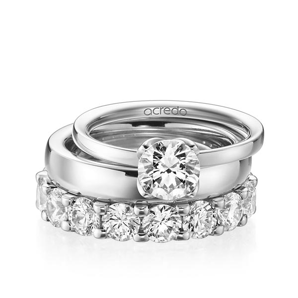 Set in Platin 950 mit 1 ct. + zus. 4,14 ct. Brillant tw, si tw, vs von acredo