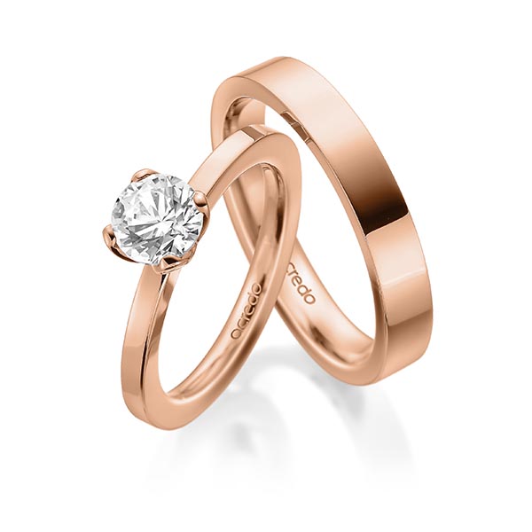 set in Red gold 14K (585/1000) with 1 ct. brilliant tw,vs by acredo - A-1933-4 set in Red gold 14K (585/1000) with 1 ct. brilliant tw,vs by acredo - A-1933-4