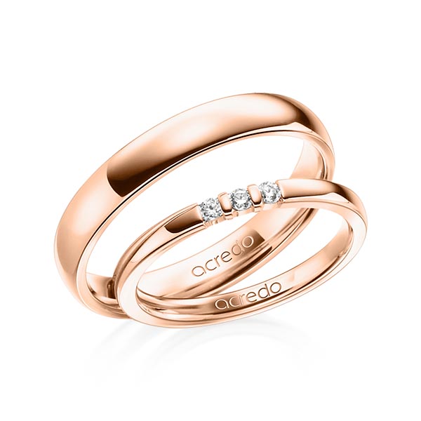 Set in roodgoud 14 kt. met in totaal 0,09 ct. Briljant tw,vs van acredo - A-1307-5