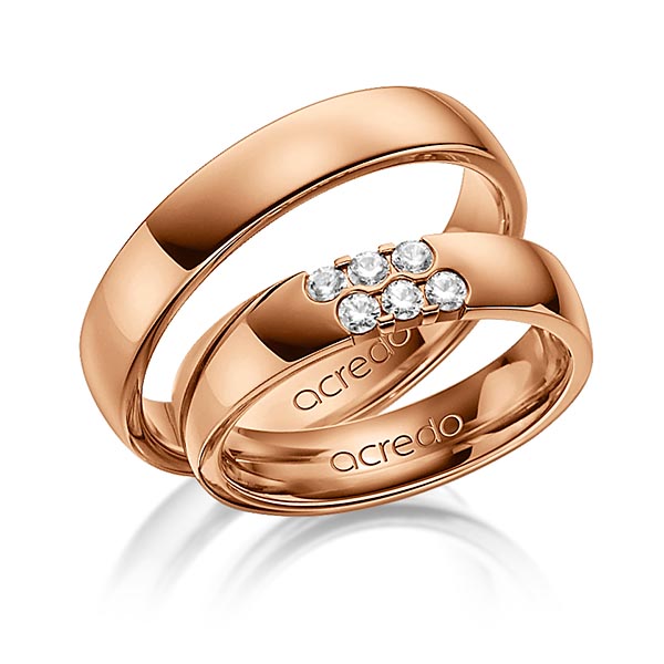Set in roodgoud 14 kt. met in totaal 0,24 ct. Briljant tw,vs van acredo - A-1321-5