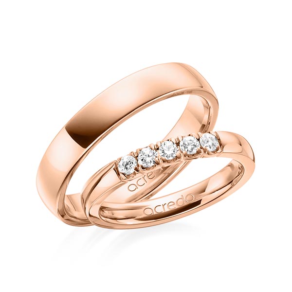 Set in roodgoud 14 kt. met in totaal 0,25 ct. Briljant tw,vs van acredo - A-1317-5