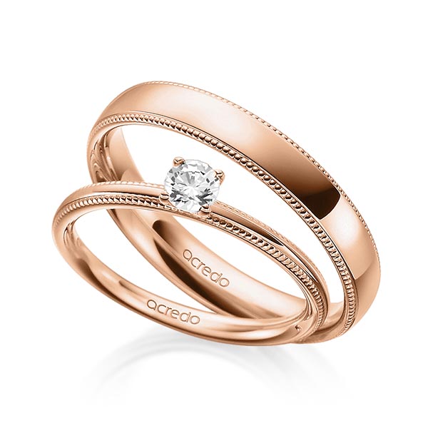 Set in roodgoud 14 kt. met in totaal 0,25 ct. Briljant tw/si van acredo