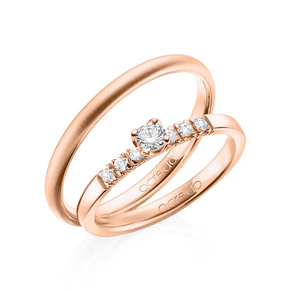 Set in roodgoud 14 kt. met in totaal 0,27 ct. Briljanten tw/si van acredo - A-1376-7