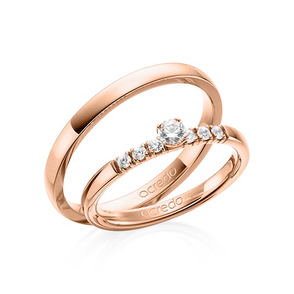 Set in roodgoud 14 kt. met in totaal 0,27 ct. Briljanten tw/si van acredo - A-1383-2