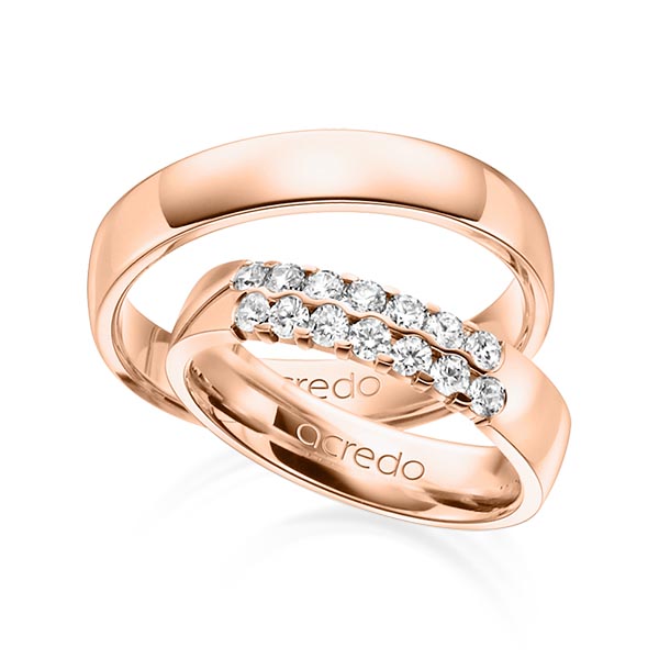 Set in roodgoud 14 kt. met in totaal 0,56 ct. Briljant tw,vs van acredo - A-1322-5