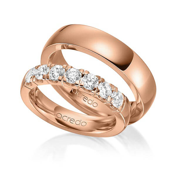 Set in roodgoud 14 kt. met in totaal 1,05 ct. Briljant tw,vs van acredo - A-1582-4 Set in roodgoud 14 kt. met in totaal 1,05 ct. Briljant tw,vs van acredo - A-1582-4