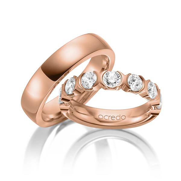 Set in roodgoud 14 kt. met in totaal 1,75 ct. Briljant tw,vs van acredo - A-1581-2 Set in roodgoud 14 kt. met in totaal 1,75 ct. Briljant tw,vs van acredo - A-1581-2
