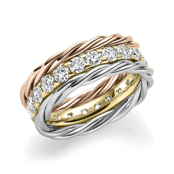 Set in roodgoud 14 kt. met in totaal 1,98 ct. Briljant tw/si van Merii - M-1302-21