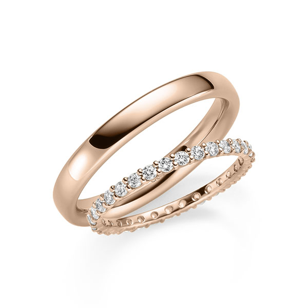 Set in roodgoud 14 kt. volledig gezet met in totaal 0,62 ct. Briljant tw/si van acredo - A-2114-11 Set in roodgoud 14 kt. volledig gezet met in totaal 0,62 ct. Briljant tw/si van acredo - A-2114-11