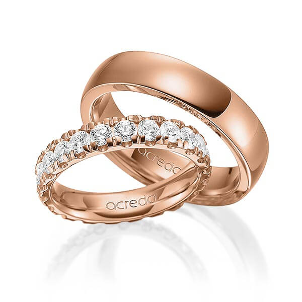 Set in roodgoud 14 kt. volledig gezet met in totaal 2,1 ct. Briljant tw,vs van acredo - A-1587-4 Set in roodgoud 14 kt. volledig gezet met in totaal 2,1 ct. Briljant tw,vs van acredo - A-1587-4