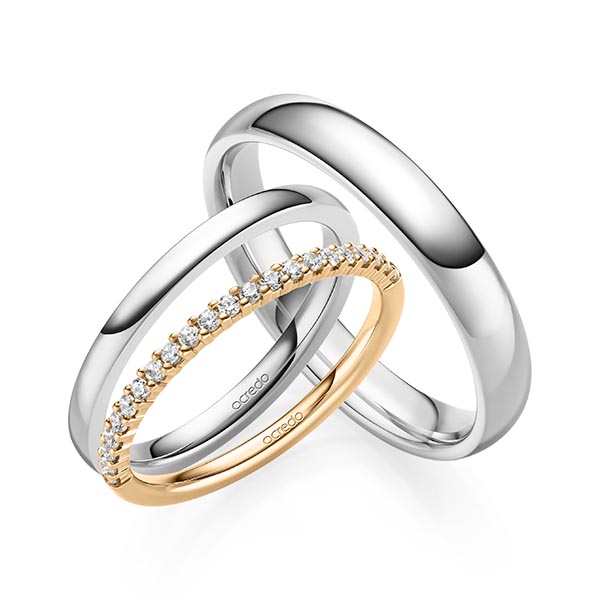 set in Rosé gold 14K (585/1000) half set with diamonds with in total 0,21 ct. brilliant tw,si by acredo - A-2078-3 set in Rosé gold 14K (585/1000) half set with diamonds with in total 0,21 ct. brilliant tw,si by acredo - A-2078-3