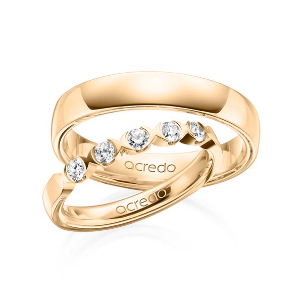 set in Rosé gold 14K (585/1000) with in total 0,3 ct. brilliant tw,vs by acredo - A-1319-3 set in Rosé gold 14K (585/1000) with in total 0,3 ct. brilliant tw,vs by acredo - A-1319-3