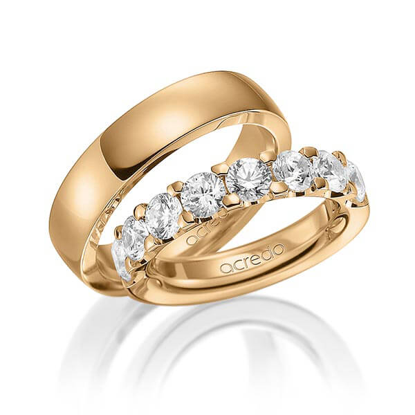 Set in Roségold 585 halbausgefasst mit 8x 0,3 ct. Brillant tw, vs von acredo - A-1578-5 Set in Roségold 585 halbausgefasst mit 8x 0,3 ct. Brillant tw, vs von acredo - A-1578-5