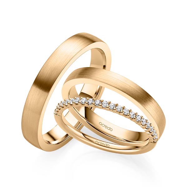 Set in Roségold 585 halbausgefasst mit zus. 0,21 ct. Brillant tw, si von acredo