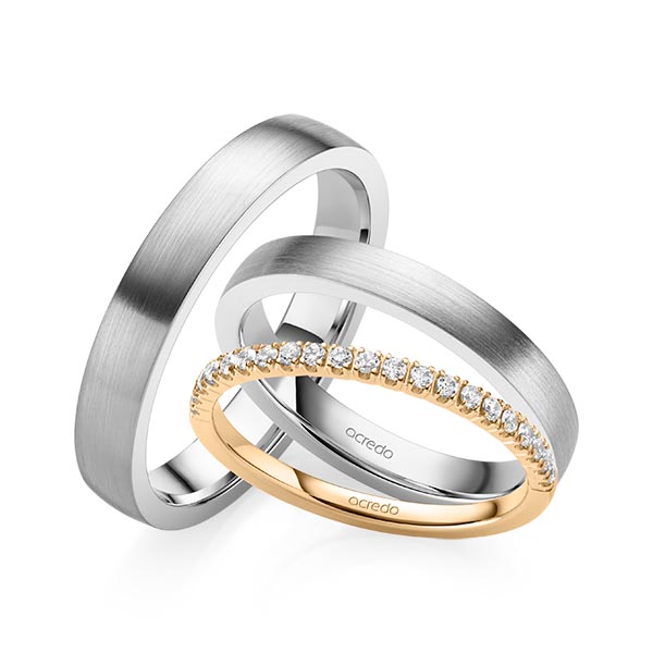 Set in Roségold 585 halbausgefasst mit zus. 0,21 ct. Brillant tw, vs von acredo