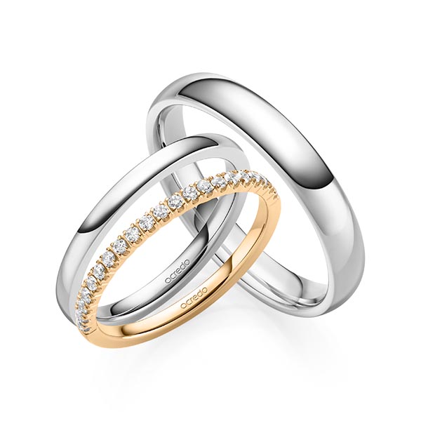 Set in Roségold 585 halbausgefasst mit zus. 0,21 ct. Brillant tw, vs von acredo