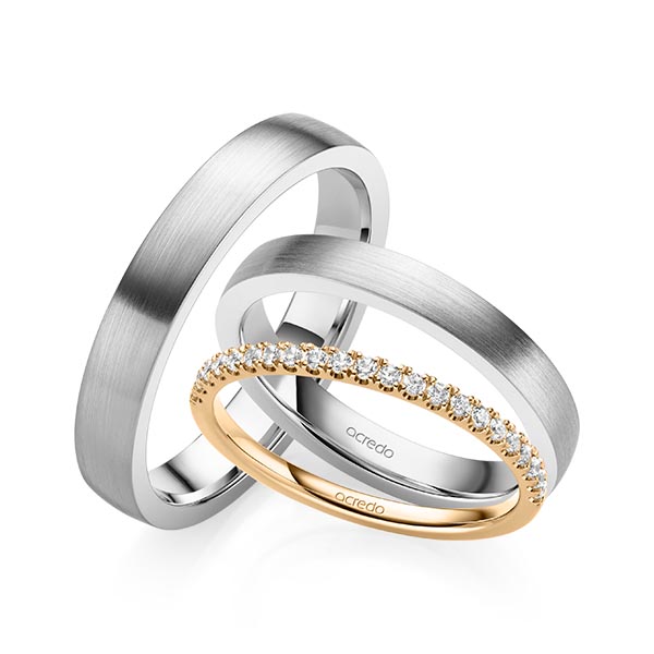 Set in Roségold 585 halbausgefasst mit zus. 0,22 ct. Brillant tw, si von acredo - A-2071-3 Set in Roségold 585 halbausgefasst mit zus. 0,22 ct. Brillant tw, si von acredo - A-2071-3