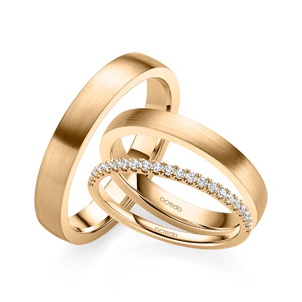 Set in Roségold 585 halbausgefasst mit zus. 0,22 ct. Brillant tw, si von acredo - A-2071-7 Set in Roségold 585 halbausgefasst mit zus. 0,22 ct. Brillant tw, si von acredo - A-2071-7