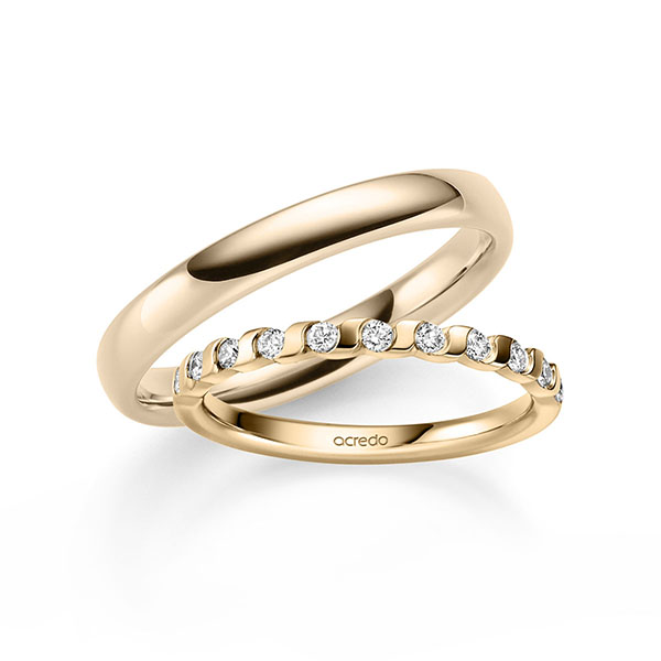 Set in Roségold 585 halbausgefasst mit zus. 0,22 ct. Brillant tw, si von acredo