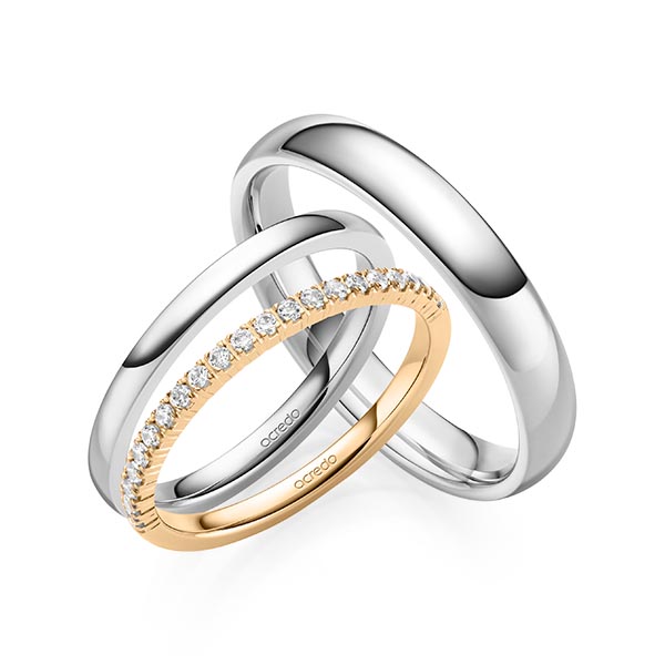 Set in Roségold 585 halbausgefasst mit zus. 0,22 ct. Brillant tw, vs von acredo - A-2075-7 Set in Roségold 585 halbausgefasst mit zus. 0,22 ct. Brillant tw, vs von acredo - A-2075-7
