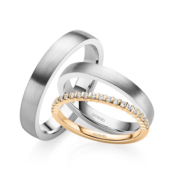 Set in Roségold 585 halbausgefasst mit zus. 0,2 ct. Brillant tw, vs von acredo - A-2065-5 Set in Roségold 585 halbausgefasst mit zus. 0,2 ct. Brillant tw, vs von acredo - A-2065-5