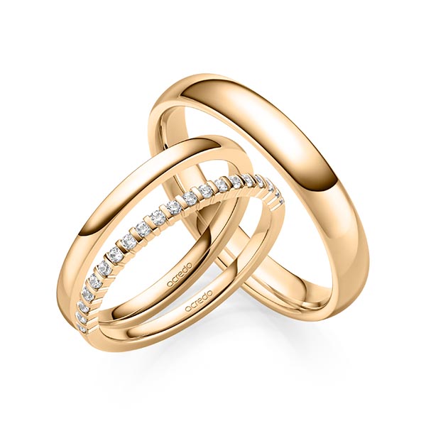 Set in Roségold 585 halbausgefasst mit zus. 0,2 ct. Brillant tw, vs von acredo - A-2074-4 Set in Roségold 585 halbausgefasst mit zus. 0,2 ct. Brillant tw, vs von acredo - A-2074-4