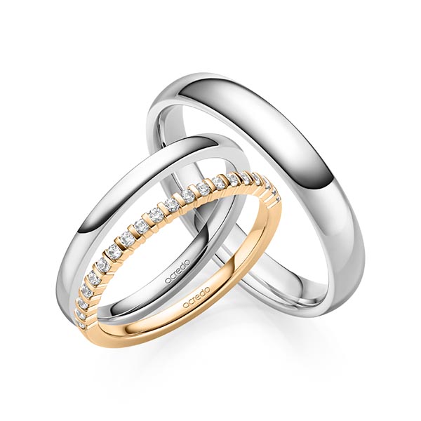 Set in Roségold 585 halbausgefasst mit zus. 0,2 ct. Brillant tw, vs von acredo - A-2074-7 Set in Roségold 585 halbausgefasst mit zus. 0,2 ct. Brillant tw, vs von acredo - A-2074-7