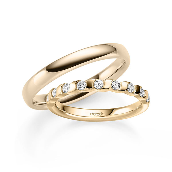 Set in Roségold 585 halbausgefasst mit zus. 0,36 ct. Brillant tw, si von acredo