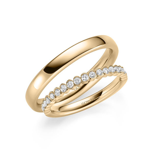 Set in Roségold 585 halbausgefasst mit zus. 0,38 ct. Brillant tw, si von acredo - A-2122-4 Set in Roségold 585 halbausgefasst mit zus. 0,38 ct. Brillant tw, si von acredo - A-2122-4