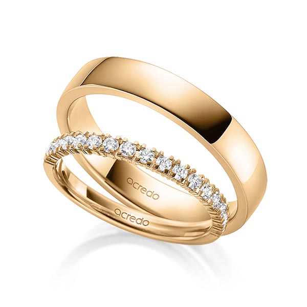 Set in Roségold 585 halbausgefasst mit zus. 0,3 ct. Brillant tw, vs von acredo