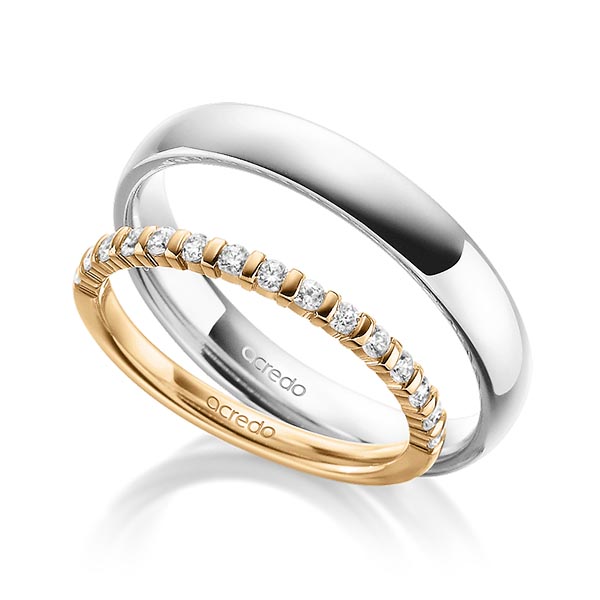 Set in Roségold 585 halbausgefasst mit zus. 0,3 ct. Brillant tw, vs von acredo