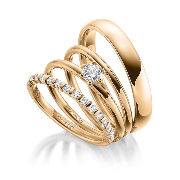 Set in Roségold 585 halbausgefasst mit zus. 0,55 ct. Brillant tw, vs tw, si von acredo - A-1895-3 Set in Roségold 585 halbausgefasst mit zus. 0,55 ct. Brillant tw, vs tw, si von acredo - A-1895-3