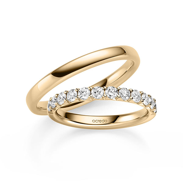 Set in Roségold 585 halbausgefasst mit zus. 0,72 ct. Brillant tw, si von acredo