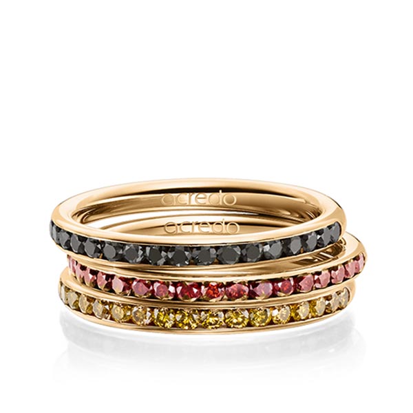 Set in Roségold 585 halbausgefasst mit zus. 1,02 ct. Brillant schwarz Red Cherry cognac von acredo - A-1729-1 Set in Roségold 585 halbausgefasst mit zus. 1,02 ct. Brillant schwarz Red Cherry cognac von acredo - A-1729-1