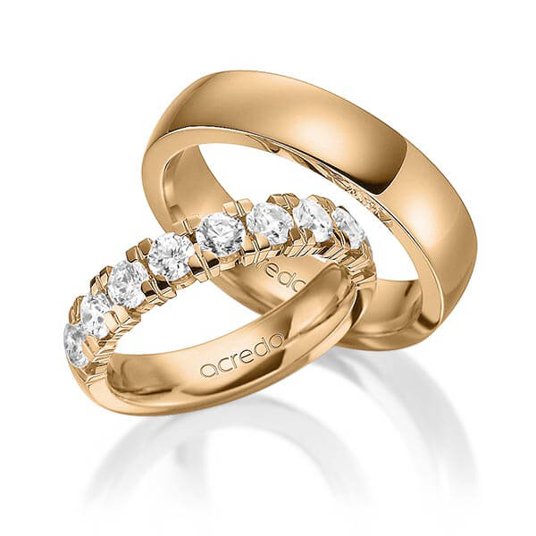 Set in Roségold 585 halbausgefasst mit zus. 1,8 ct. Brillant tw, vs von acredo - A-1585-3 Set in Roségold 585 halbausgefasst mit zus. 1,8 ct. Brillant tw, vs von acredo - A-1585-3