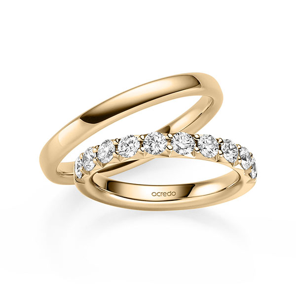 Set in Roségold 585 halbausgefasst mit zus. 1 ct. Brillant tw, si von acredo