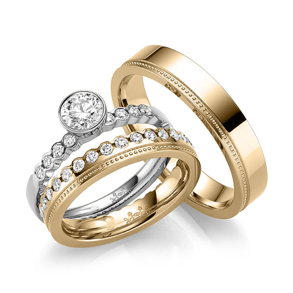 Set in Roségold 585 mit 0,5 ct. + zus. 0,8 ct. Brillant tw, si von Steinberg