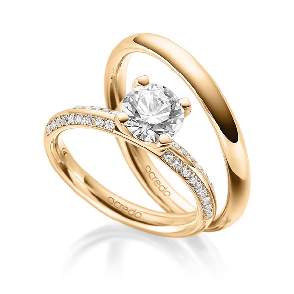 Set in Roségold 585 mit 1,5 ct. + zus. 0,288 ct. Brillant tw, vs tw, si von acredo Set in Roségold 585 mit 1,5 ct. + zus. 0,288 ct. Brillant tw, vs tw, si von acredo